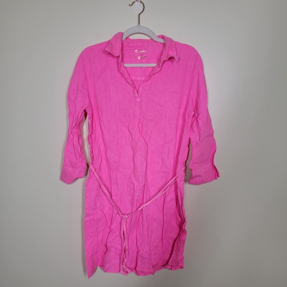 NWT Lilly Pulitzer Pilar tunic linen dress aura pink size medium - Picture 3 of 6